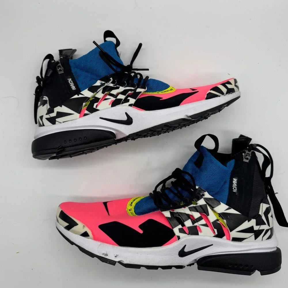 Nike Air Presto Mid Acronym Racer Pink Photo Blue AH7832-600 Mens Size M